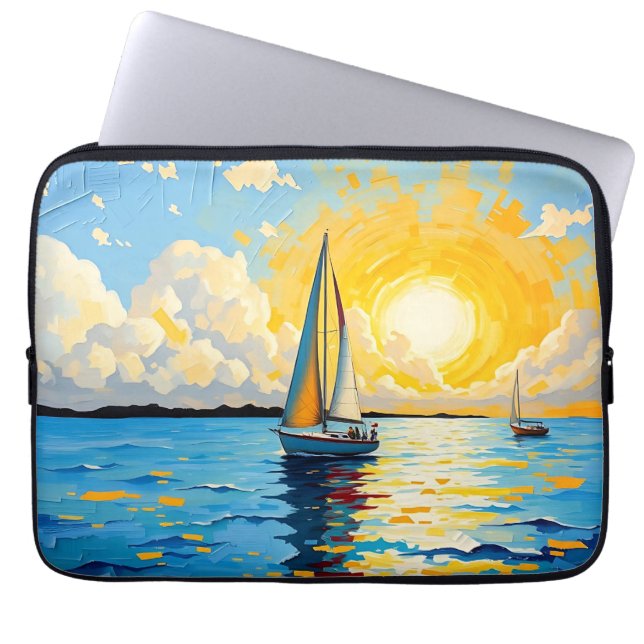 Sailboat at Sunset Laptop Sleeve (Voorkant)