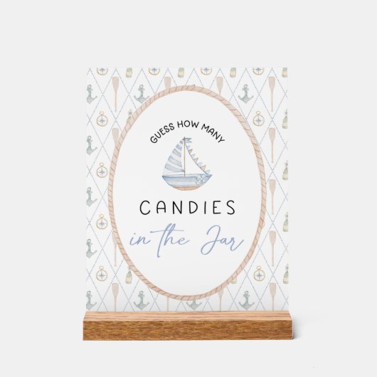 Sailboat Baby Shower Games - Candy Jar Guessing  (Recto)