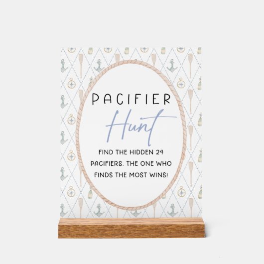 Sailboat Baby Shower Games - Pacifier Hunt (Recto)