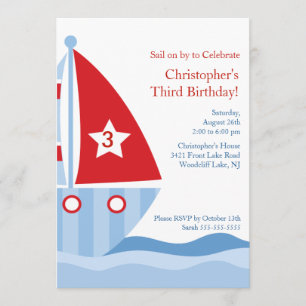 SAILBOAT Birthday Uitnodiging