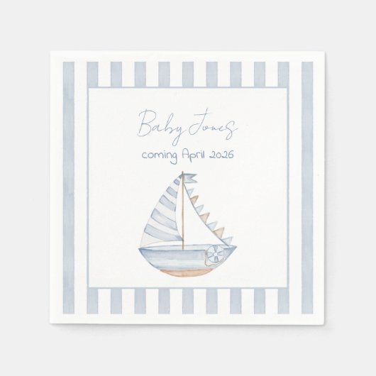 Sailboat Cocktail Napkin Servet (Voorkant)