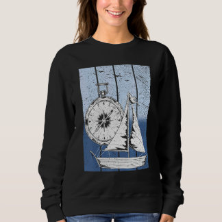 Sailboat Compass Nautical Ship Skipper Captain Sai Trui