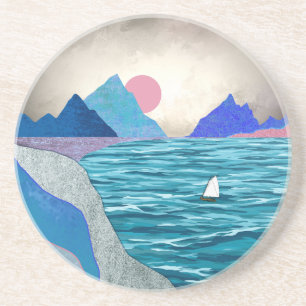 Sailboat Cove Landschap Zandsteen Onderzetter