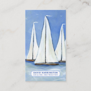 Sailboat Custom QR Code Scannable Kust Verticaal Visitekaartje