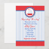 Sailboat Invitations de douches pour bébés Nautiqu (Devant / Derrière)