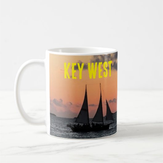 Sailboat Key West Florida Sunset Coffee Mok Cup (Links)