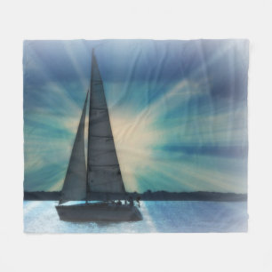 SailBoat met Sunbeams Fleece Blanket