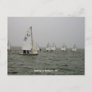 Sailboat races in Bellport Dock, Bellport NY Briefkaart