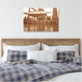 Sailboat Repair Circa 1910 Chicago River Boating Canvas Afdruk (Insitu (Slaapkamer))