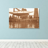 Sailboat Repair Circa 1910 Chicago River Boating Canvas Afdruk (Insitu (Houten vloer))