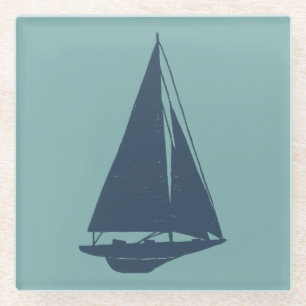 Sailboat Silhouette Glazen Onderzetter