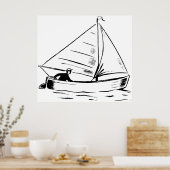 Sailboat Sketch Poster (Keuken)