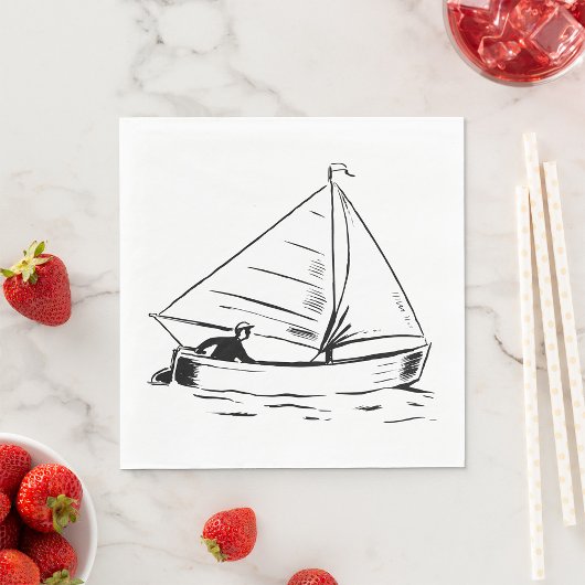 Sailboat Sketch Servet
