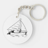 Sailboat Sketch Sleutelhanger (Achterkant)