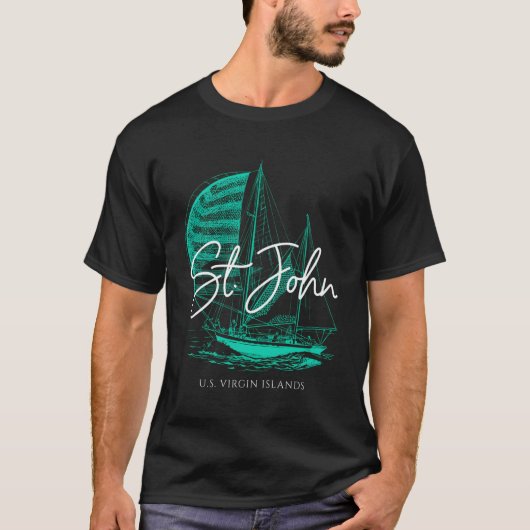 Sailboat St John Us Maagdeneilanden T-shirt (Voorkant)