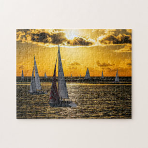 Sailboat sunset jigzaapuzzel legpuzzel