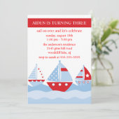 SAILBOATS Birthday Invitation Kaart (Staand voorkant)