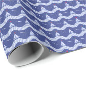 Sailboats On A Striped Sea Pattern Cadeaupapier (Rol Hoek)