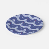 Sailboats On A Striped Sea Pattern Papieren Bordje (Gekanteld)