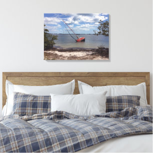 Sailboot Aground Canvas Afdruk