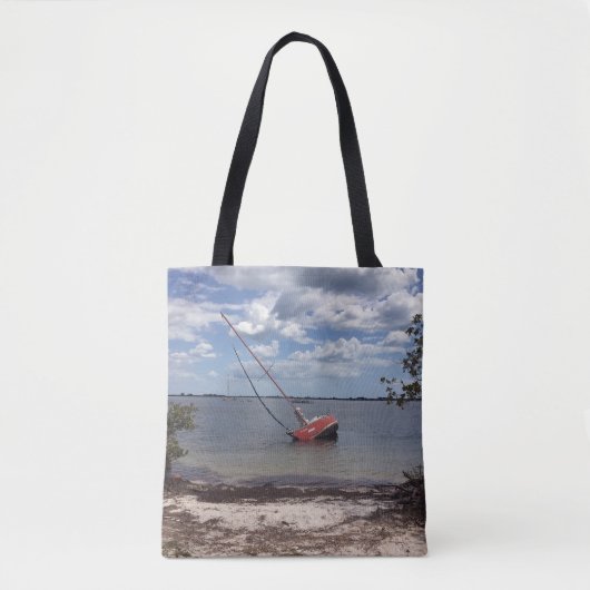 Sailboot Aground Tote Bag (Voorkant)