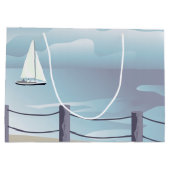 Sailboot Aqua Ocean Lg Gift Bag Large Cadeautasje (Achterkant)