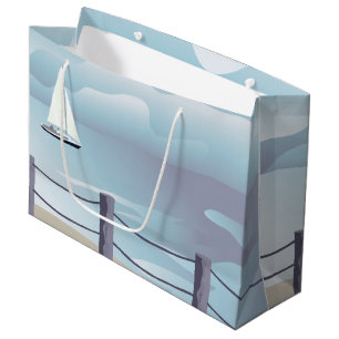 Sailboot Aqua Ocean Lg Gift Bag Large Cadeautasje