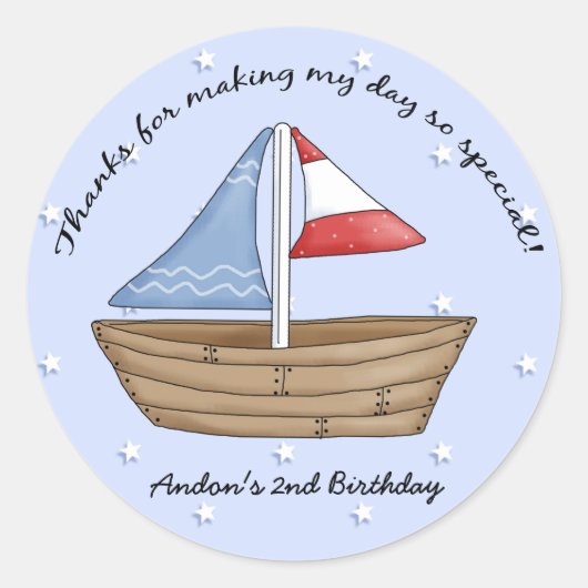 Sailboot Bedankt Sticker (Voorkant)