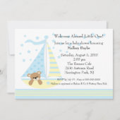 Sailboot Boy Baby shower Uitnodiging (Voorkant)