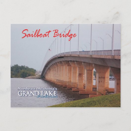 Sailboot Bridge Grove Oklahoma postkaart 2 (Voorkant)