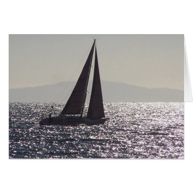 Sailboot & Catalina Island Card (Voorkant Horizontaal)
