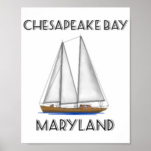 Sailboot Chesapeake Bay Maryland Poster