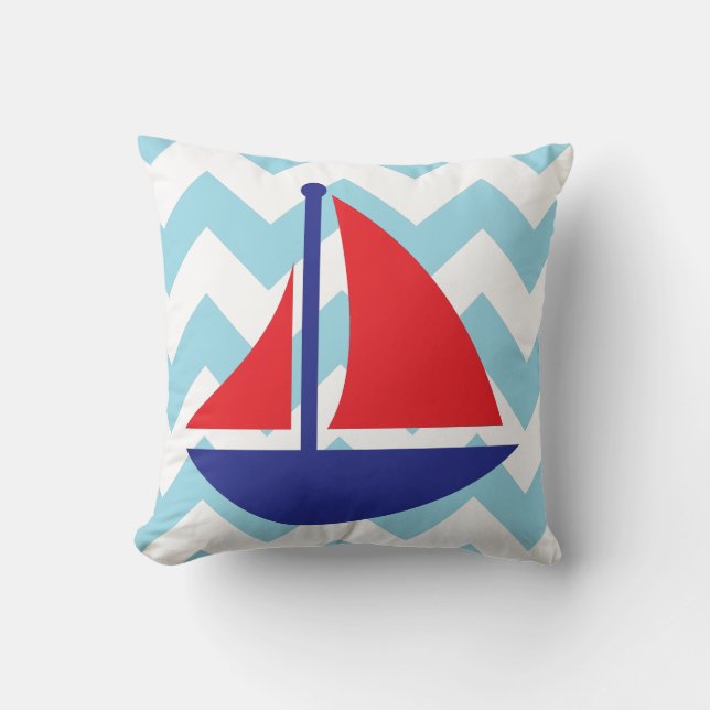 Sailboot Chevron Accent Pillow Kussen (Voorkant)