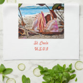 Sailboot Conch Shell Tea Towel Theedoek (Gevouwen)