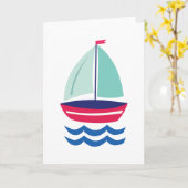 Sailboot Cute Card Kaart (Gele Bloem)