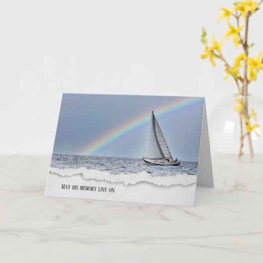 Sailboot en Rainbow Sympathicard Kaart (Gele Bloem)