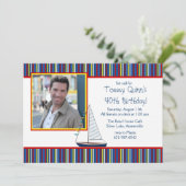 Sailboot Fotouitnodiging Kaart (Staand voorkant)