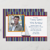 Sailboot Fotouitnodiging Kaart (Voorkant / Achterkant)