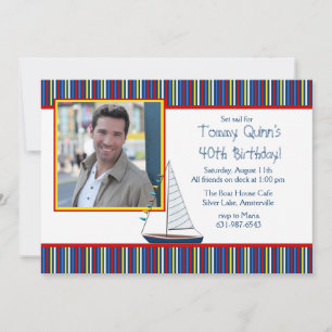 Sailboot Fotouitnodiging Kaart