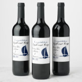Sailboot Gefeliciteerd Wijn Etiket (Flessen)
