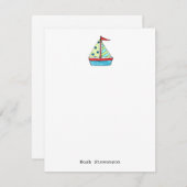 Sailboot Note Cars Notitiekaartje (Voorkant / Achterkant)