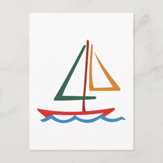 Sailboot Outline Briefkaart (Voorkant)