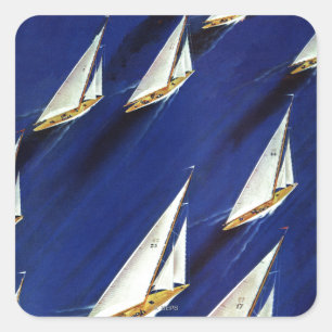 Sailboot Regatta van Ski Weld Vierkante Sticker