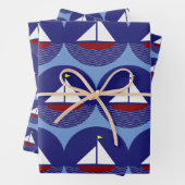 Sailboot Sailing Design Wrapping Paper Set (In situ)