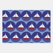 Sailboot Sailing Design Wrapping Paper Set (Voorkant)