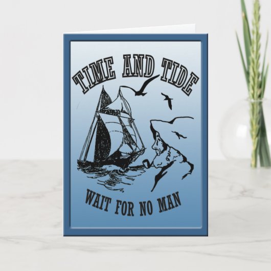 Sailboot Sailor Time and Tide Custom Greing Kaart (Voorkant)