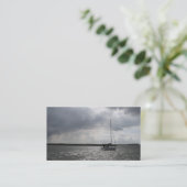 Sailboot Storm Sky Small Photo Card Visitekaartje (Staand voorkant)