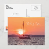 Sailboot Sunrise denking van je Briefkaart (Voorkant / Achterkant)