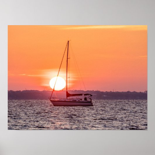 Sailboot Sunrise Poster (Voorkant)