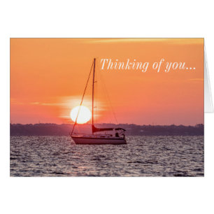 Sailboot Sunrise Thinking of You Card